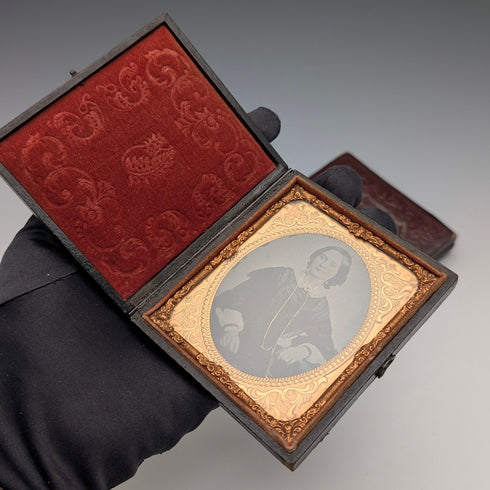 英国アンティーク ケース入り アンブロタイプ ペア